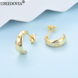 USEEDOVIA Chunky Gold Hoop Earrings for Women丨Hypoallergenic Waterdrop Teardrop Gold Earrings丨Lightweight Chunky Gold Hoops丨Gold Plated Hollow Open Hoops Earrings Jewelry Gifts for Girls