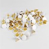 100 Pcs White Drawing Pins, Round Head Thumbtacks, Metal Push