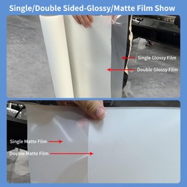 DTF Transfer Film Roll 13" x 328ft,Double Sided Matte Clear PreTreat PET Heat Transfer Paper, Cold and Hot Peel, Direct to Film for T-Shirts Textile
