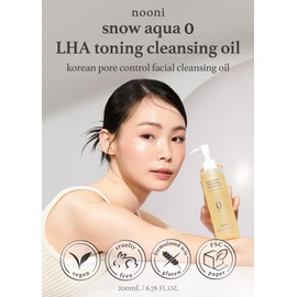 NOONI NOONI Facial Cleanser - Snow Aqua 0 LHA Toning Cleansing Oil | Makeup Blackhead Remover, Pore Care Control, Glass Skin, Helps Control Sebum, Revitalizing Care, 6.76 FL.Oz (200 ml)