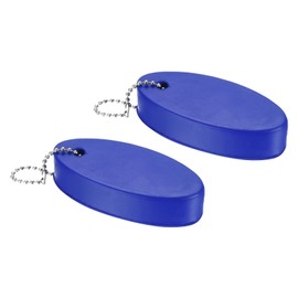 PATIKIL Floating Keychain, 2 Pack Marine Sailing Oval Key Chain Buoyant Keyrings for Boating Outdoor Sports, Blue
