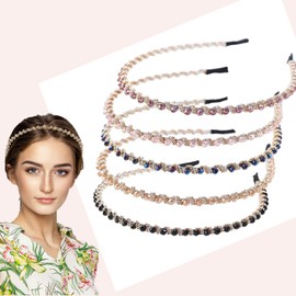 Pack of 5 Oktoberfest Women's Hair Band Oktoberfest Women's Hair Band Dirndl, Non-Slip Prong Headband for Girls Dancing, Party, Everyday Wear, Work (5 Colours)