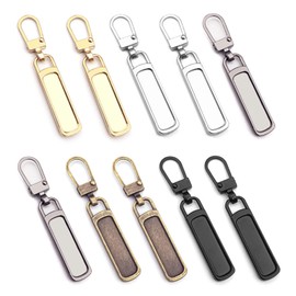 Zipper Pull Replacement, 10PCS Metal Detachable Zipper Pulls Tab Mend Fixer Repair Kit Zipper Handle Gripper for Jacket Bag Coat Boots Suitcases Decorate