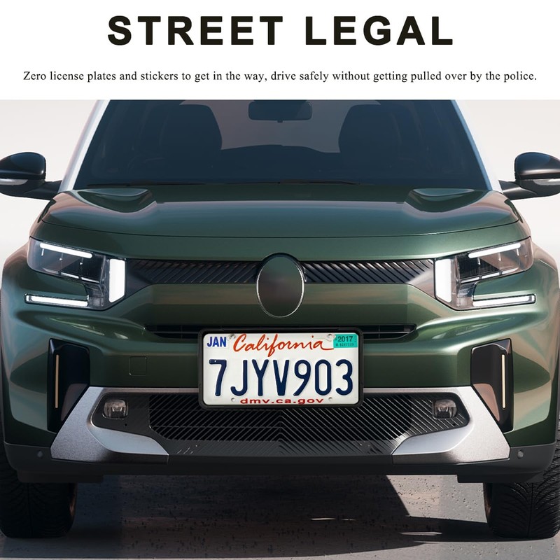 ZNDAW 2 PCS Silicone License Plate Frame, Rust-Proof Rattle-Proof Front