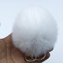 Unpafcxddyig 8PCS Pom Pom Keychains Faux Rabbit Fur Ball for Car Key Ring Phone Handbag Charm Tote Pendant