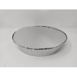 Foglish Home & Garden 8 x 23cm 9" Aluminium Foil Round Pie Flan Quiche Dish Tray Container with Lids BBQ 23x23x4cm