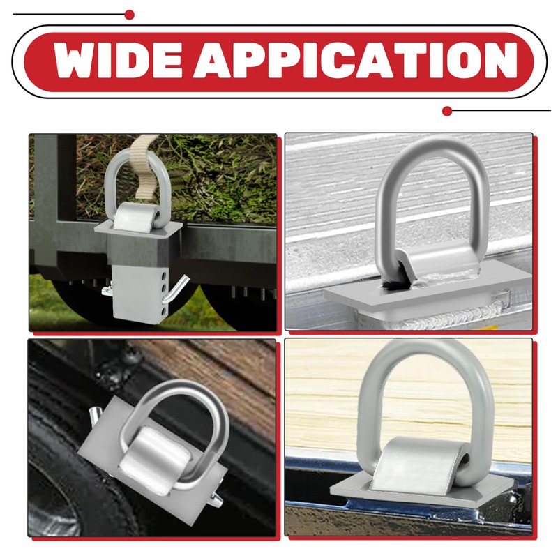 KUAFU Trailer Stake Pocket D Rings Compatible with Standard 2"