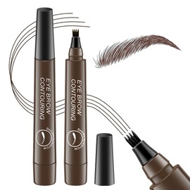 New Feeling Eyebrow 4d Liquid Eyebrow Eyebrow Color Retaining Crisp Vibrant Fork Brush Liquid Eyebrow Waterproof Cosmetic Makeup Pen 4 Tip Eyebrow,4 Tipped Precise Brow Pen, Tiny My 4 Tip Brow #02