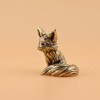 2pcs Vintage Brass Fox Figurine - Elegant Desk Ornament for