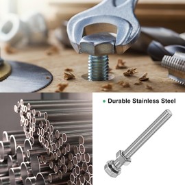 M METERXITY 4-Pack Hex Head Screw Bolt with Nuts Flat & Lock Washers M8x75mm Stainless Steel Bolts and Nuts Kit Fully Threaded Metric Bolt Assortment for Equipment/Machinery