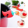 WOONEKY 6pcs Pepper Shaped Boil Lifters Heat-Resistant Pot Spill Stoppers