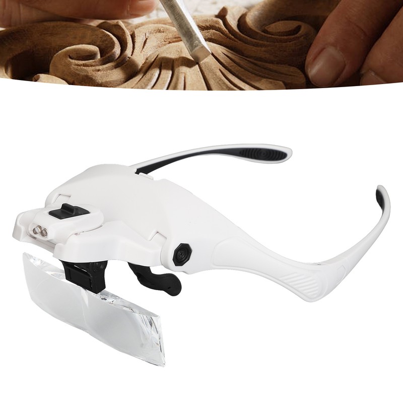 Eyeglasses Magnifier for Reading Embroidery Maintenance Carving LED Lens Magnifying