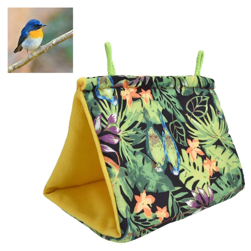 Topyond Pet Bird Nest Hammock,Triangle Shade Parrot Hut Tent,Hanging Bird