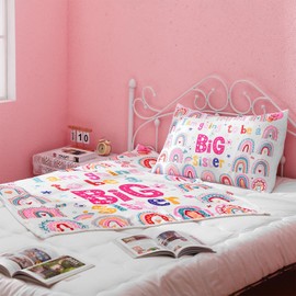 Mindsoft 2 Pcs Big Sister Blanket Big Sister Gifts Big Sister 60" x 50" Soft Cozy Throw Blanket with Pillow Case Set Birthday Gift Ideas Soft Warm Flannel Blanket for Big Sister Baby Shower Party