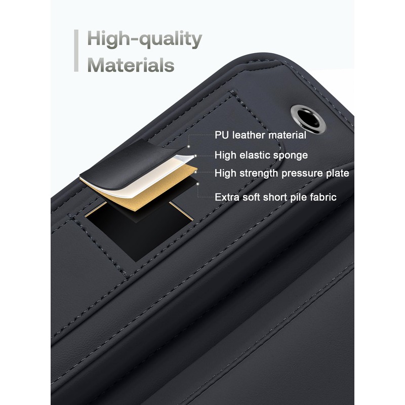Universal Fit Premium Leather Car Seat Gap Filler Organizer, Center