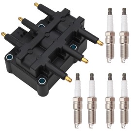 MAYASAF UF305 Ignition Coils 1 Pack + 6 Spark Plugs Kit Compatible for Chrysler Pacifica/Town & Country/Voyager, for Dodge Caravan/Grand Caravan, for Jeep Wrangler for VW Routan