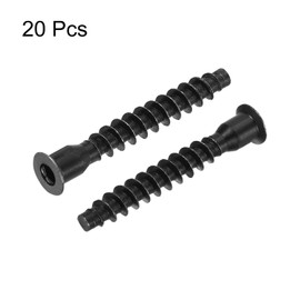 sourcing map 20Pcs M7x50mm Hex Socket Countersunk Head Self Tapping Connecting Screws Carbon Steel Furniture Confirmat Screw, Black