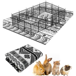 BNOSDM 91" X 63" Extra Large Cage Liners for Rabbits Washable Rabbit Pad Large Bunny Mat Anti Slip Rug for Bunnies, Pet Carpet for Chinchillas Cats Guinea Pigs Ferrets Dogs