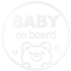 Baby in Car Sticker Baby in car Baby is Riding Baby On Board (Bear, White)