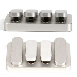 wowled Metal Haptic Fidget Slider ADHD Clicker Adult Fidget Toys Relieve Anxiety Stress (#2 - Silver, Small (4 Keys))