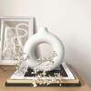 Lywins Vase for Pampas Grass Flowers, White Ceramic Doughnut Vase,