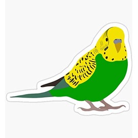 Green and Yellow Budgie Sticker - Sticker Graphic - Auto, Wall, Laptop, Cell, Truck Sticker for Windows, Cars, Trucks