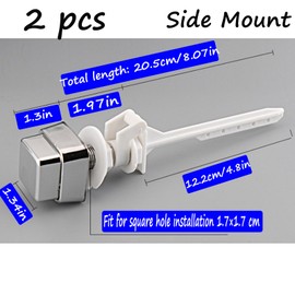 Semetall Toilet Flush Handle-Push Button Tank Handle Replacement, Side Mount Trip Lever, PVC,Set of 2