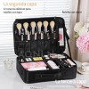 Estuche De Maquillaje De Viaje Profesional Con Divisores L Negro