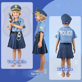 cuteDIY Children's Police Costume 128 cm Police Costume Children 134