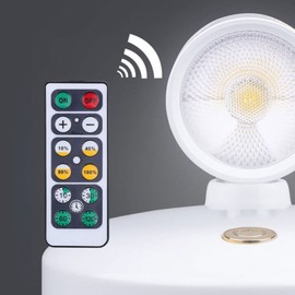 Ruiqas Wireless Rotating Dimmable Spotlight with Remote Control for Pictures, Artworks, Display Cabinet