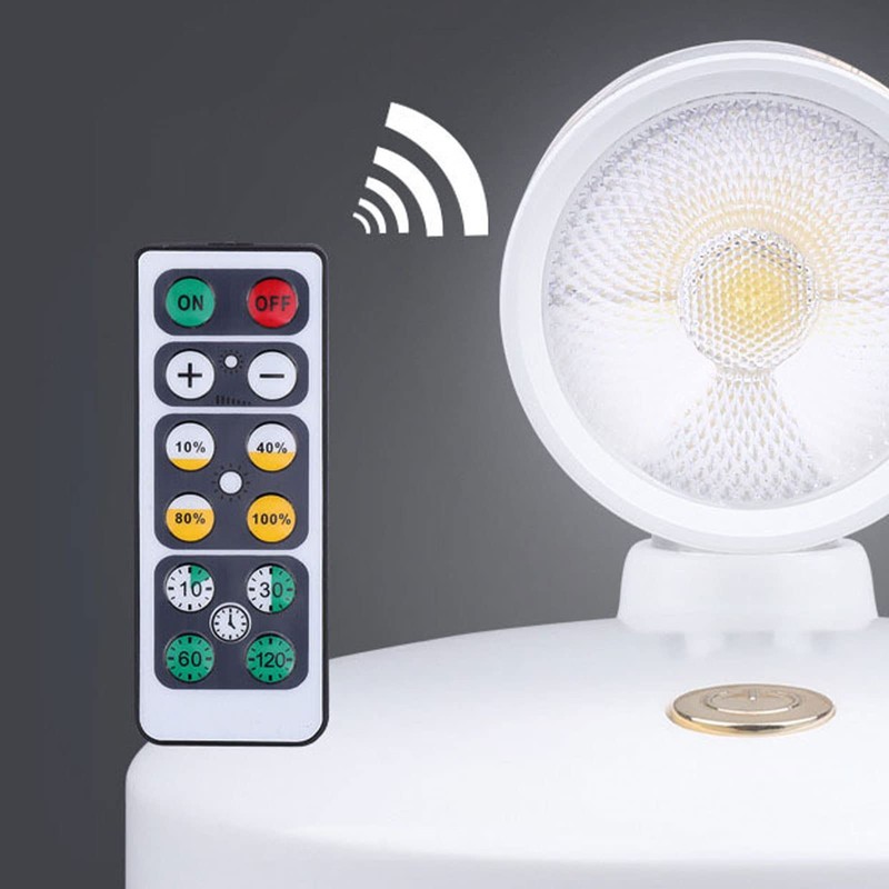 Ruiqas Wireless Rotating Dimmable Spotlight with Remote Control for Pictures,