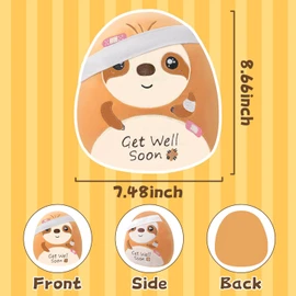 Get Well Soon Sloth Plush - Sloth Stuffed Animal Healing Gift for Recovery, Sympathy and Cheerful Pillow Plush, 8 Inch
