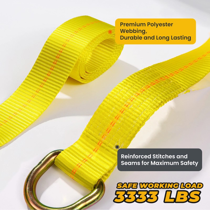 TREKASSY 4 Axle Strap Car Wheel Net Ratchet Tie Down