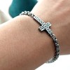 ULLMYYL Stainless Steel Cross Chain Bracelet for Men