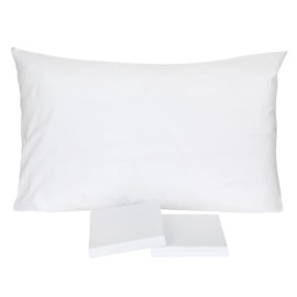 100% Cotton Zippered Pillow Protectors Cover Case, Anti Dust Mite, Anti-Allergy, Breathable & Soft Hotel Quality Pillowcase (50x75cm, Pack of 2)