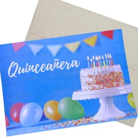 Whitman and Daughter Girls Quinceañera Card (7X5 Inch, Blank Inside) 15th Birthday Card for Girl, Quinceañera Cards for 15th Birthday - 194