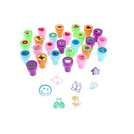 Stamps for Kids,LUCKYBIRD Best Sell Self Inking Stamps Heart Toy Stamp/Kids Stamp Set/Funny Plastic Stamps, 26 Count
