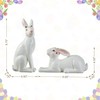 Glitzhome Elegant Easter Bunny Table Statue Decorations Set of 2