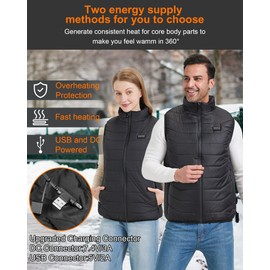 Techstuph Heated Vest, 26 Heating Zones Electric Lightweight Heated Vest For Men Women,Skating for Heated Jacket/Sweater