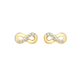 Elli Women's Earrings Infinity Design Simple with Crystals, Facet cut, Crystal