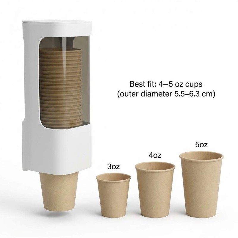 QWORK Wall Mounted Paper Cup Dispenser Set – 2 Pack,