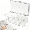 Vurixfo 4 Compartment Hair Accessories Organizer with Lid Clear Box