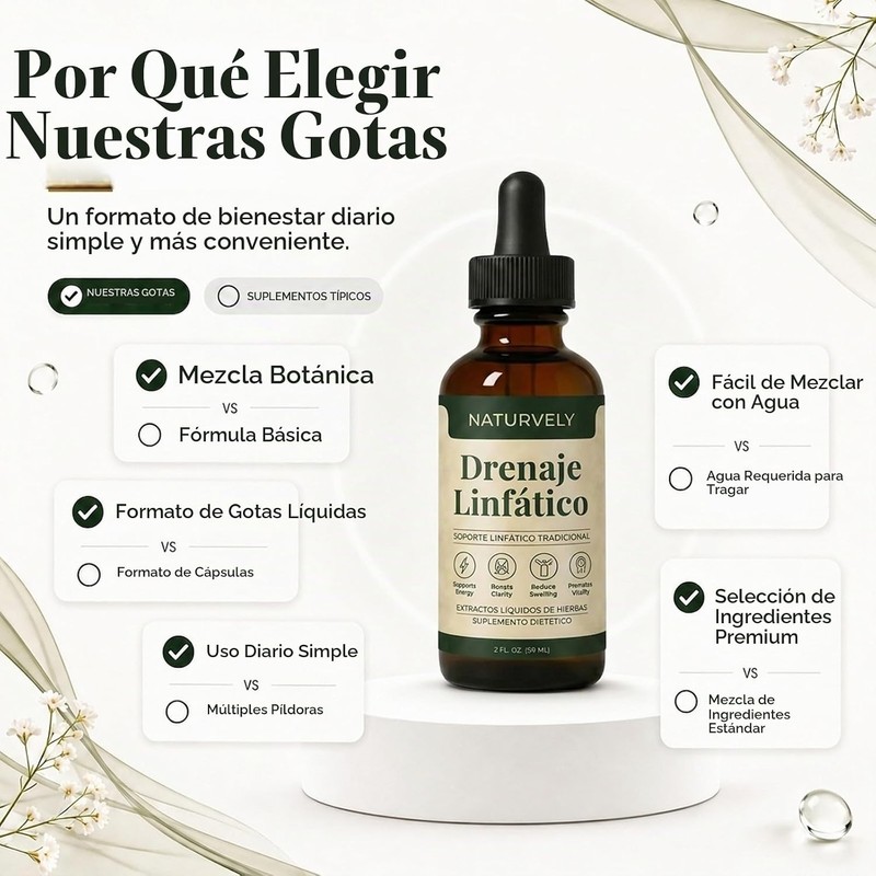 Gotas para el Drenaje linfático, Drenaje linfático: Antihinchazón y desinflamante,
