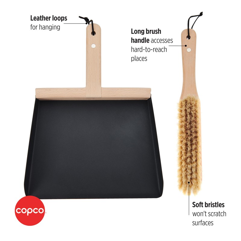 Copco Hand Cleaning Brush with Pan, Beechwood