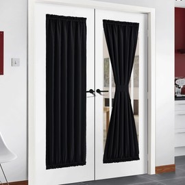 NICETOWN - Panel de cortina de privacidad para puerta – Práctica cortina oscurecedora gruesa con aislamiento térmico y cortina para puertas francesas/patio/luz lateral/puerta corredera (54 W x 72 L,