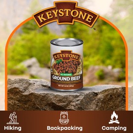 Keystone Meats All Natural Heat and Serve Ground Beef 14 oz – Fully Cooked Canned Meat – Ready to Eat – 5-Year Shelf Life – Pantry Staple for Everyday Meals, Emergency Survival Canned Food – Made in USA – Pack of 4
