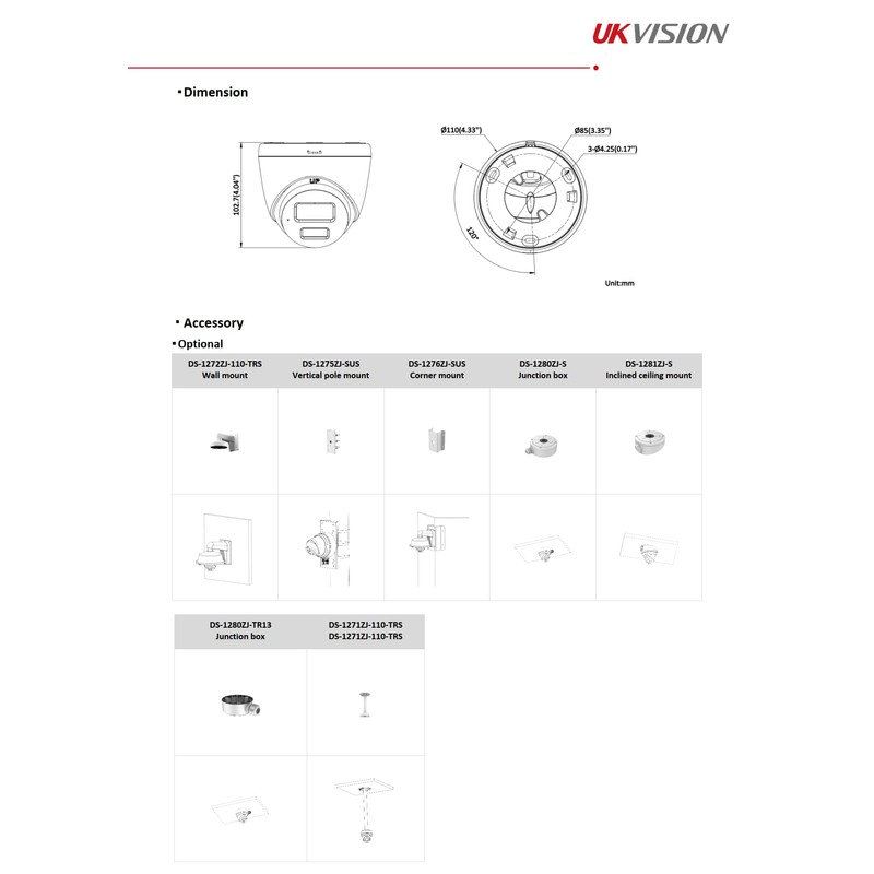 UKVISION 3K Smart Hybrid Security Camera, 2.8mm Lens, Human/Vehicle Detection,