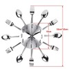 Linian 3D Removable Wall Clock Cutlery Kitchen Spoon Fork Wall