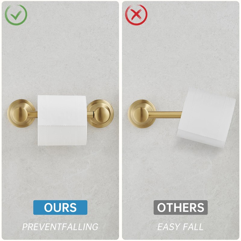 RUMOSE Toilet Paper Roll Holder Bathroom Flexible Pivoting Tissue Handle