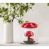 dgudgu Mushroom Honey Jar With Dipper Ceramic Honey Pot With